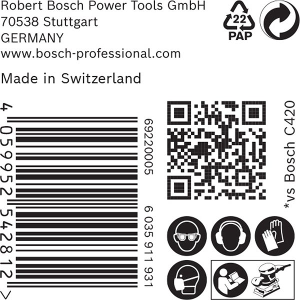 Bosch 50x Expert C470 Schleifpapier mit 14 Löchern für Schwingschleifer 115 x 230 mm G 60 - 2608900943