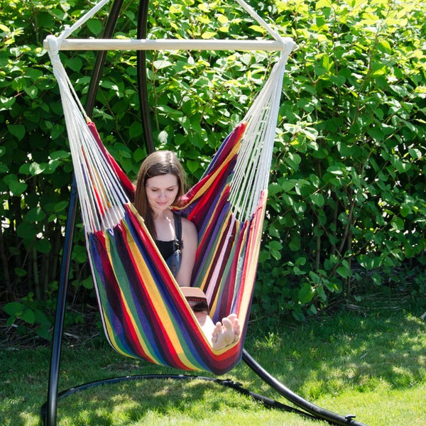 XXL Hängesessel  Relaxsessel 185x130cm bis 150kg Regenbogenfarben