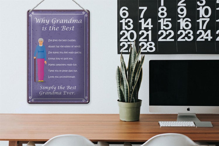 Blechschild Spruch 20x30cm why Grandma is the best Oma