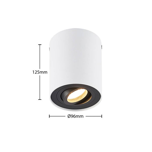 Deckenleuchte mit den Maßen 125 mm Höhe und 96 mm Durchmesser