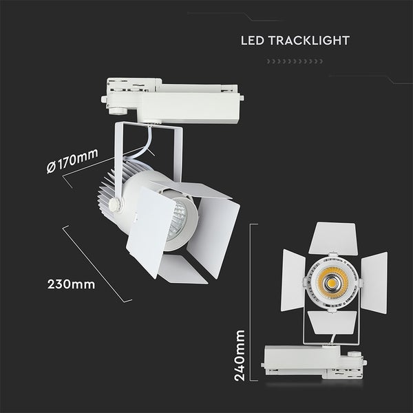 V-TAC VT-433-W - LED-Schienenleuchten - Shutter-Schienenleuchten - Samsung - IP20 - Weiß - 33