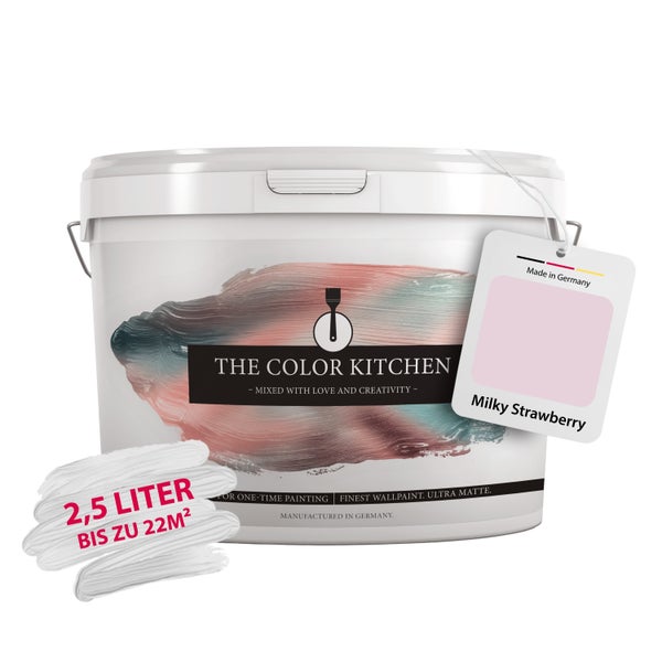 Wandfarbe THE COLOR KITCHEN Milky Strawberry, 2,5 Liter für bis zu 22 Quadratmeter, ultra matt.