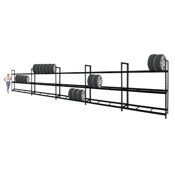 PROREGAL Mega Deal 5x Reifenregal Tiger XL HxBxT 200 x 180 x 45 cm Bis Zu 105 Reifen Schwarz