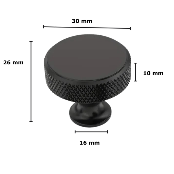 Schrankknopf mit den Maßen 30 x 26 x 10 x 16 mm