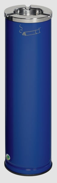 PROREGAL Robuster Ascher Mit Poliertem Aschereinsatz 0,2 Liter HxBxT 66 x 20 x 20 cm Verzinkter Stahl Blau