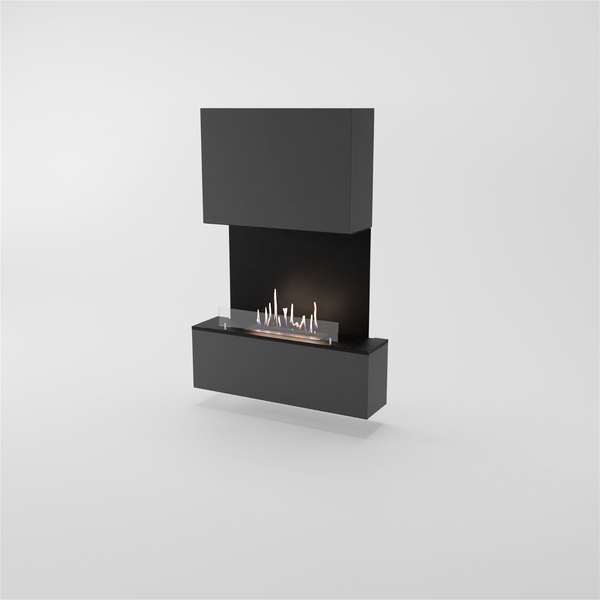 GLOW FIRE Ethanol Kamin 'Levanger' | Ethanolofen in Grau mit 3 Std. Brenndauer und 2 KW Heizleistung | BxHxT: 104x150x25,8 cm