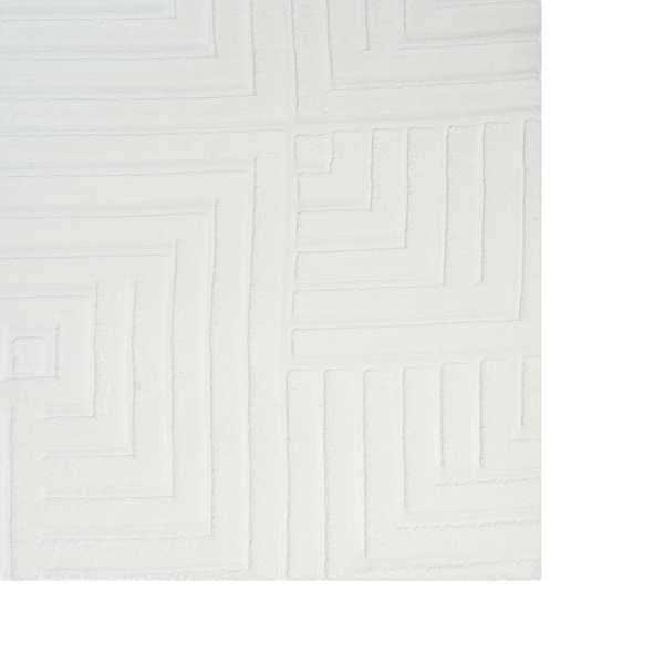 Quadratischer Teppich mit geometrischem Reliefmuster