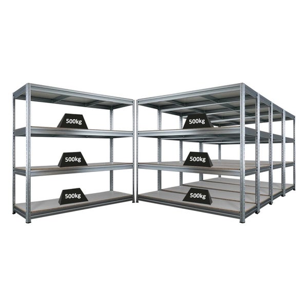 Mehrere Metallregale mit einer Traglast von je 500 kg