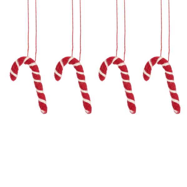 Weihnachtshänger aus Filz Candy Cane (4er-Set) - Sass & Belle