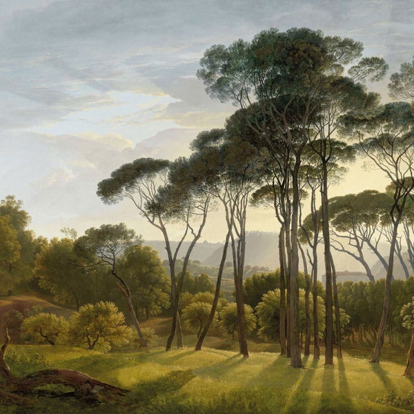 Gemälde einer Waldlandschaft mit Bäumen