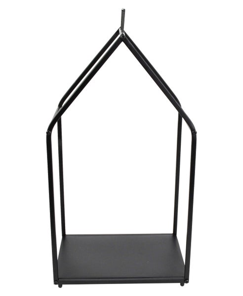FRANK FLECHTWAREN | Kaminholzständer Haus, METALL, 38 x 30,5 x 75,5 cm
