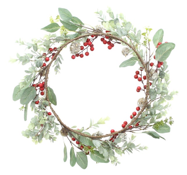 FRANK FLECHTWAREN | Kranz Rote Beeren, D: 46 cm, KUNSTSTOFF