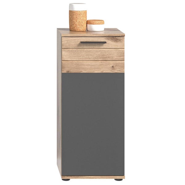 Mason Badschrank 1 Tür grau,Eiche dekor. 37 X 34 X 87 cm