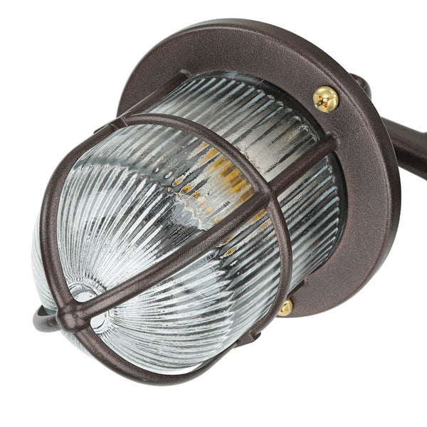 Außenleuchte mit Käfig aus Metall und geriffeltem Glas