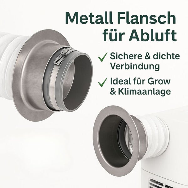 Metallflansch für Abluftschlauch zur sicheren Verbindung für Klimaanlage oder Growbox