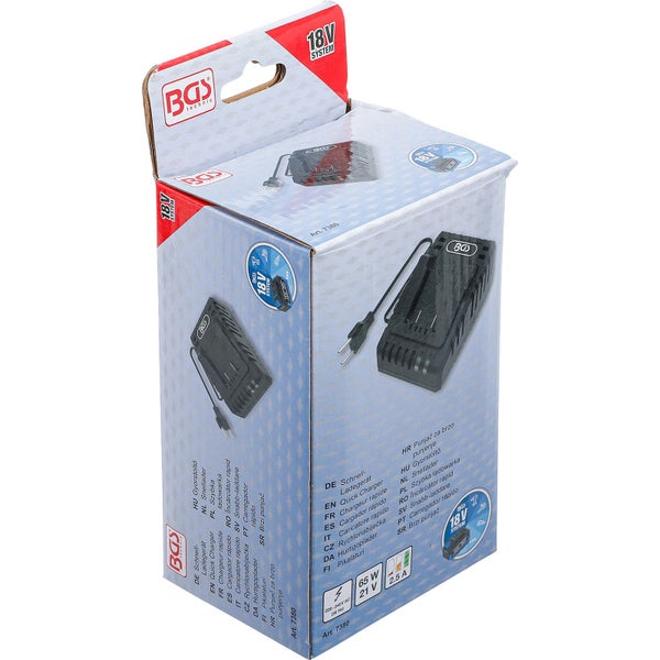 BGS Technic Schnellladegerät in Produktverpackung