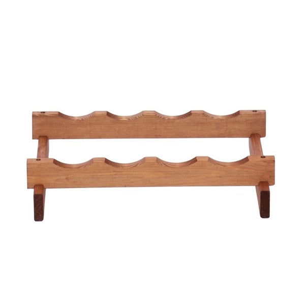 Weinregal VINOTECA FLEX PRO HxBxT 9x46x28cm 4 Flaschen auf 1 Ebene Massives Kiefernholz Braun geölt