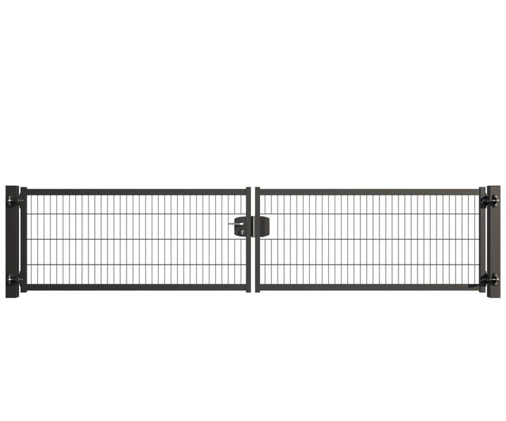 Doppeltor aus Metall mit Schloss für den Garten