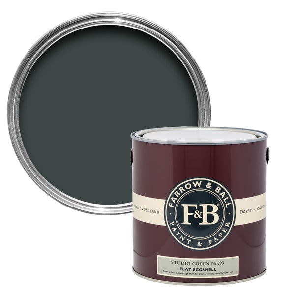Farbdose und geöffneter Deckel mit Farbe von Farrow & Ball