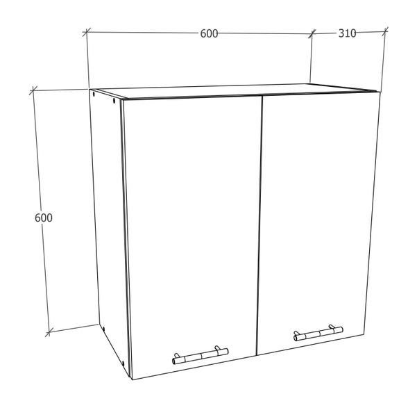 Küchenschrank B. 60 cm Hängeschrank Küche Esilo