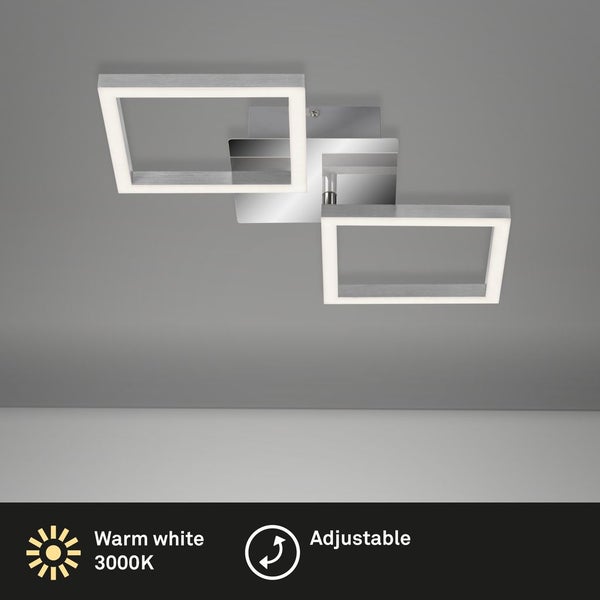 LED Deckenleuchte drehbar Metall-Kunststoff chrom-silber IP20 Briloner