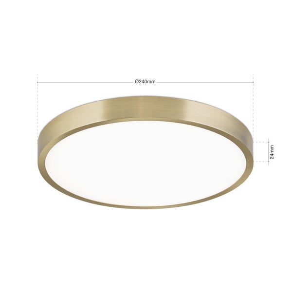 Runde Deckenleuchte mit Metalleinfassung