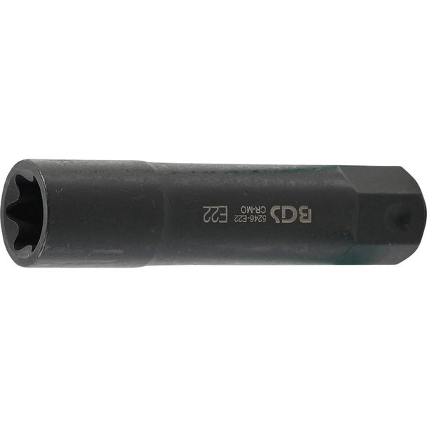 BGS Steckschlüssel-Einsatz E-Profil extra lang Antrieb Außensechskant 22 mm SW E22 - 5246-E22