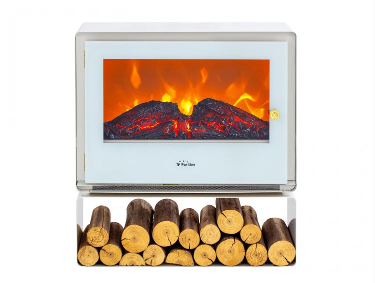 Elektrokamin mit Holzscheiten