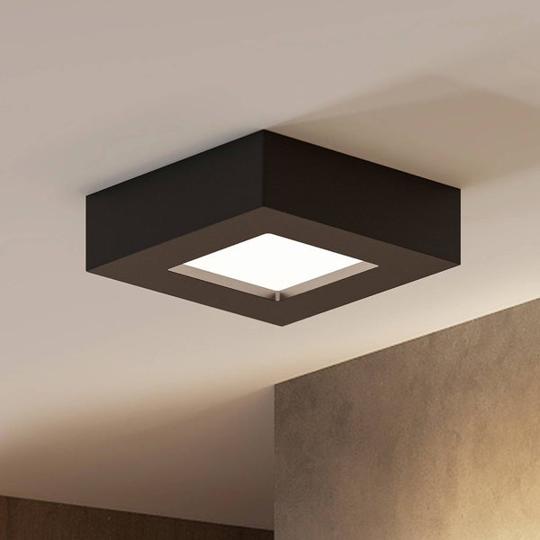 PRIOS LED Deckenleuchte Alette (Modern) in Schwarz aus Aluminium (1 flammig, ) - Lampe Deckenlampe Badezimmerleuchte
