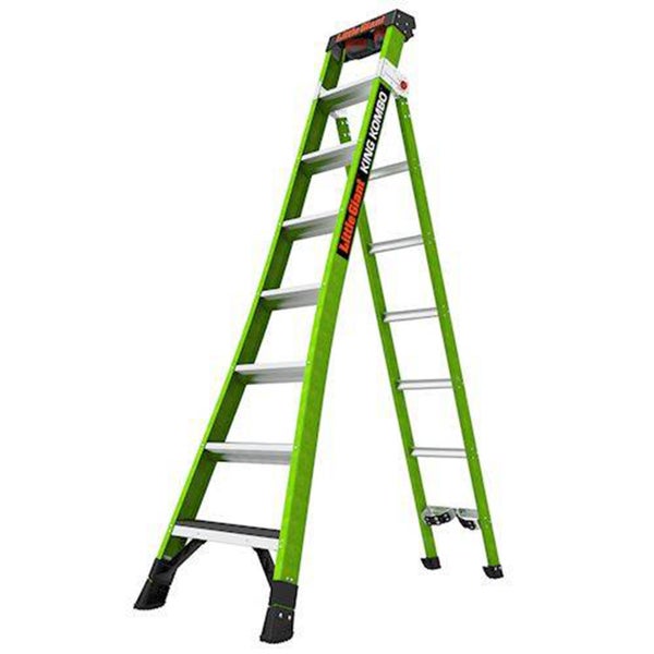 Little Giant King Kombo Stehleiter aus Fiberglas mit rutschfesten Stufen für den professionellen Einsatz