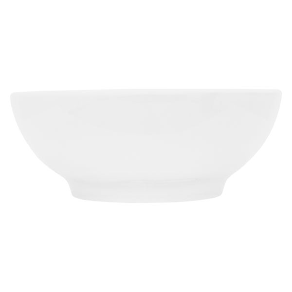 ECD Germany Design Waschbecken Waschtisch Ø 455 x 185 mm aus Keramik Rund Weiß - Aufsatzbecken Aufsatzwaschbecken Handwaschbecken Aufsatzwaschtisch Spülbecken Wasserfall Waschschale Waschschüssel