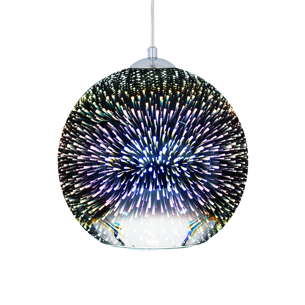Hängeleuchte Glas silber Kugelform SESSERA