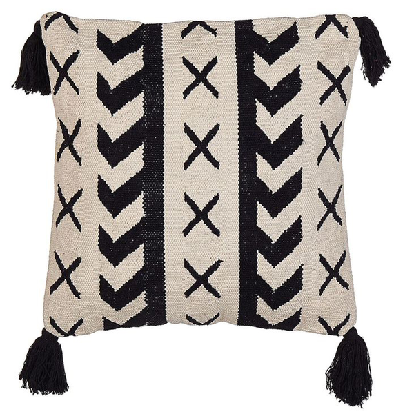 Dekokissen DEADNETTLE Baumwolle 45 x 45 cm Beige Geometrisches Muster