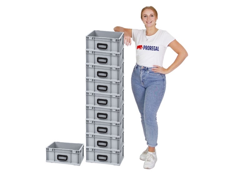 PROREGAL Eurobox Nextgen Portable Uno HxBxT 17 x 30 x 40 cm  16 Liter Eurobehälter Transportbox Transportbehälter Stapelbehälter