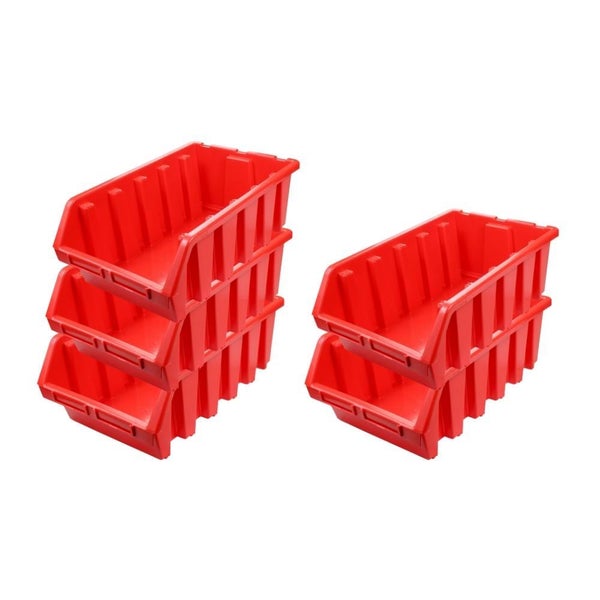 PROREGAL SuperSparSet 5x Sichtlagerbox 5 HxBxT 18,7 x 33,3 x 50 cm Polypropylen Rot