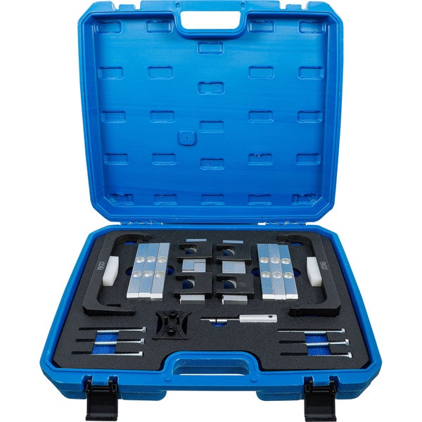 Werkzeugsatz für Nockenwellen in einem blauen Werkzeugkoffer