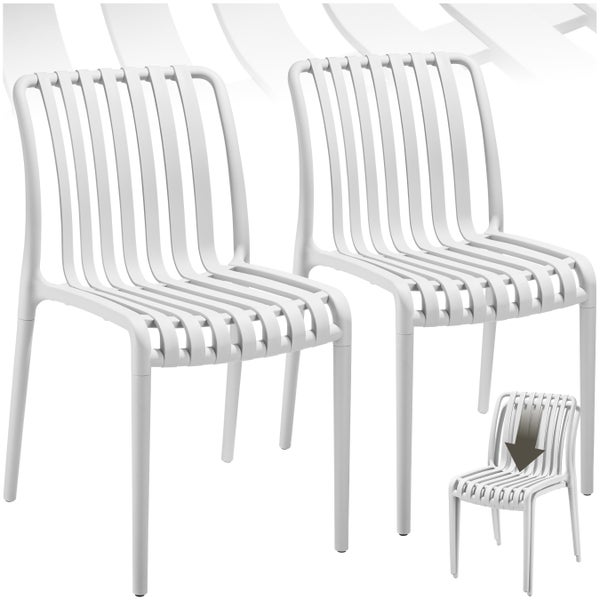 Gartenstühle tectake Alcudia 47 x 58 x 80,5 cm, Belastbarkeit 110 kg wetterfest und UV-beständig creme