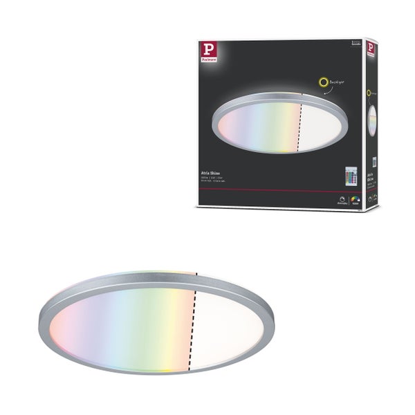 LED Panel Atria Shine Backlight rund 293mm 12W 1400lm RGBW Chrom matt dimmbar
