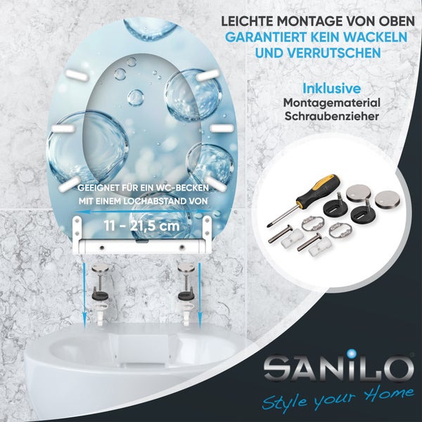 WC-Sitz mit Absenkautomatik & Top Fix Bubbles