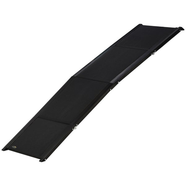 PawHut Haustierrampe Klappbare Hunderampe Autorampe, Hundeeinstiegshilfe aus Alu, Rutschfeste Kofferraumrampe für Autos, SUV und LKWs, bis 40 kg, 158 x 43,5 cm