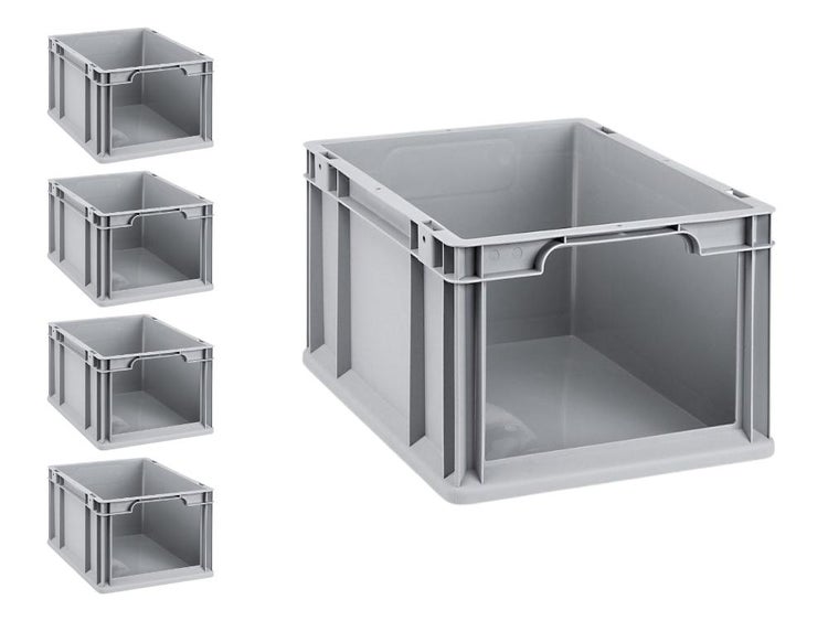 PROREGAL SparSet 5x Eurobox NextGen Store HxBxT 22 x 30 x 40 cm 20 Liter Front Offen Eurobehälter Transportbox