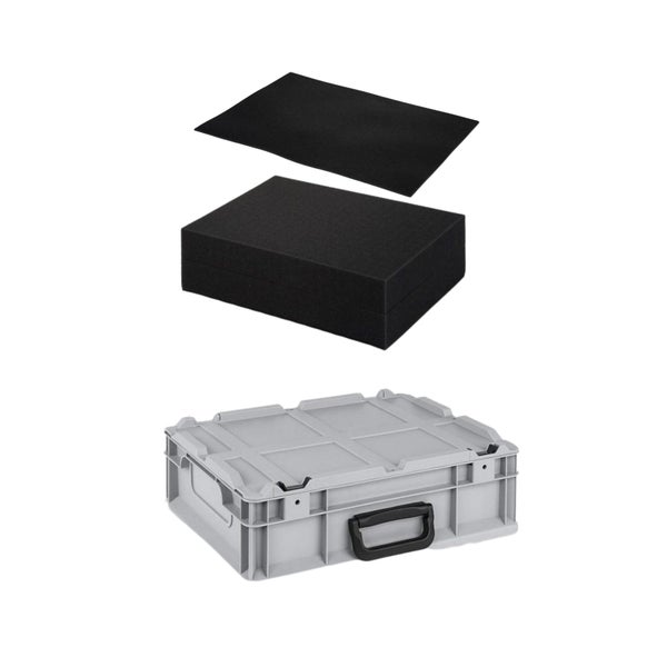 PROREGAL Eurobox NextGen Portable Mit Rasterschaumstoff und Schaumstoffeinlage HxBxT 13,5 x 30 x 40 cm 11 Liter Eurobehälter Transportbox