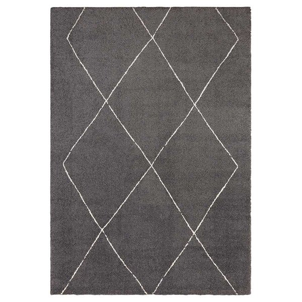 Kurzflor Teppich Massy Dunkelgrau Creme - 80x150x1,4cm