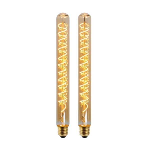 LED Leuchtmittel E27 Röhre - T32 in Amber 5W 380lm 300mm 2er-Pack