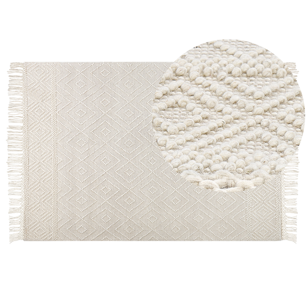 Teppich DARENDE Beige 160 x 230 cm Wolle