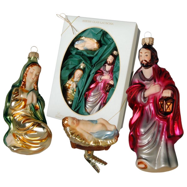 Die Heilige Familie - Baumschmuck 15cm, 3 Stck., Weihnachtsbaumkugeln, Christbaumschmuck, Weihnachtsbaumanhänger