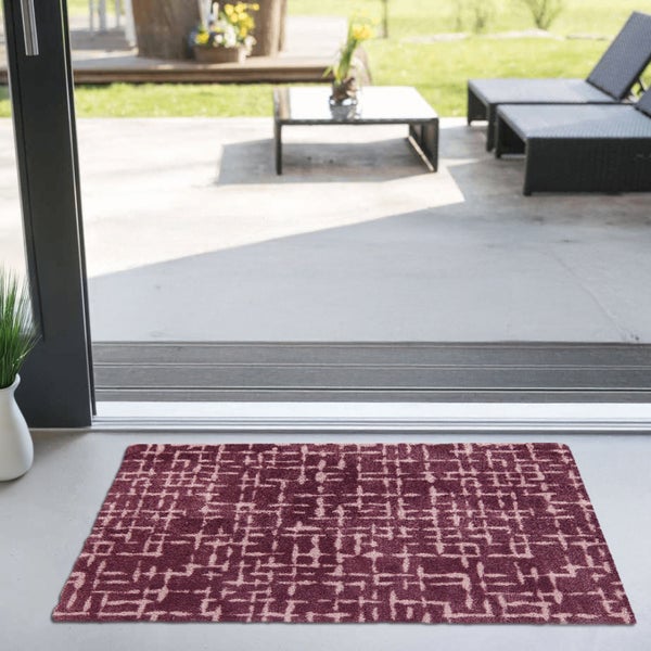 Akzente Feel Badematte mit Motiv in Aubergine Fußmatte 70 x 100 cm, rutschfest, saugfähig