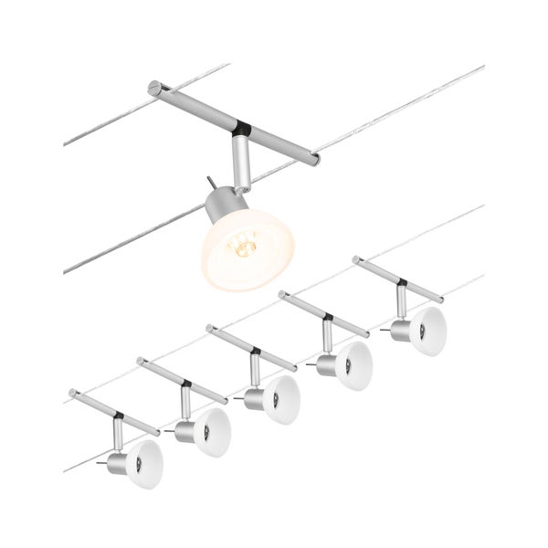 CorDuo Seilsystem Sheela Basisset GU5,3 max. 5x10W 230/12V Chrom matt