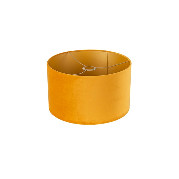 Velours Lampenschirm gelb 35/35/20 mit goldener Innenseite