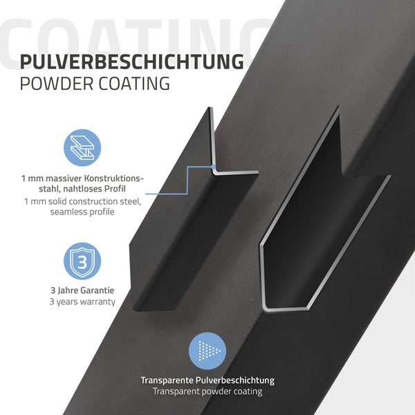 ECD Germany 2x Tischbeine Kreuz X-Form X-Design 60x73 cm, Dunkelgrau, pulverbeschichteter Stahl, Industriedesign, Metall Tischkufen Tischuntergestell Tischgestell Möbelfüße, für Esstisch Schreibtisch